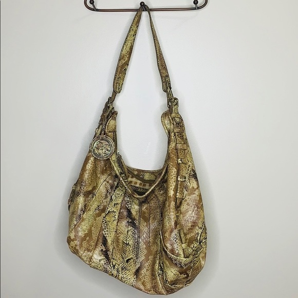 Jessica Simpson | Large Reptile Leather Hobo Purse | Snakeskin Carry Satchel Bag - Picture 7 of 7